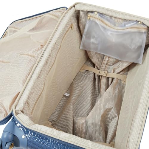 Samantha Brown 30" Exp Spinner luggage - Durable croco-embossed PVC - Bravo Blue -