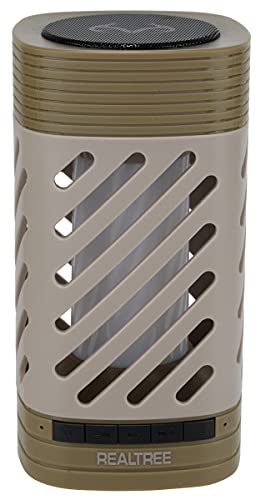 Realtree® LED Lantern Rechargeable Outdoor Speakers, Portable Bluetooth Speakers with 600 Lumen LED Light, USB Rechargeable Wireless Speakers for Garden Porch Outside Parties