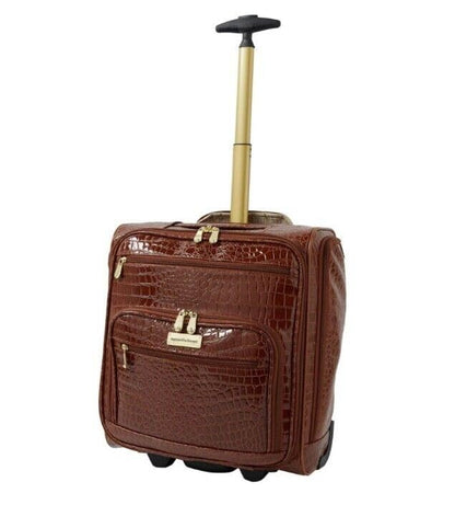 Samantha Brown 15" Underseater with Accessories - Durable croco-embossed PVC (Chestnut)