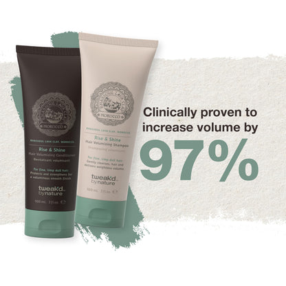 Tweak’d by Nature - Rise & Shine Volumizing and Thickening Shampoo and Conditioner Set for Fine Hair, Hydrating Hair Care for Soft, Tangle-Free Finish, Cruelty Free
