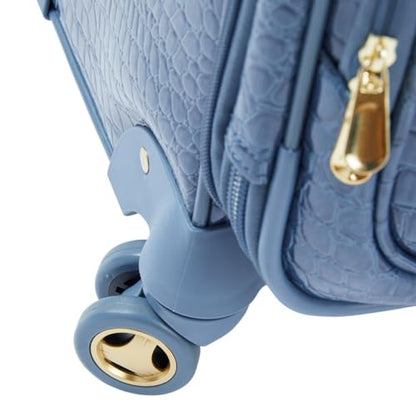 Samantha Brown 30" Exp Spinner luggage - Durable croco-embossed PVC - Bravo Blue -