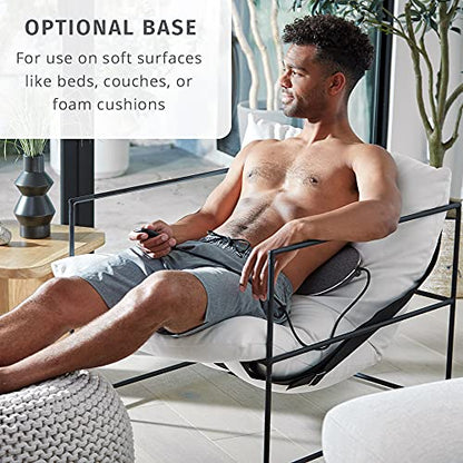 Homedics Lumbar Lift Back Stretcher with Vibration Massage and Soothing Heat, Air Lift Technology, Adjustable Intensity, 2 Auto Programs, Compact and Portable, Increases Flexibility, Relieves Pain