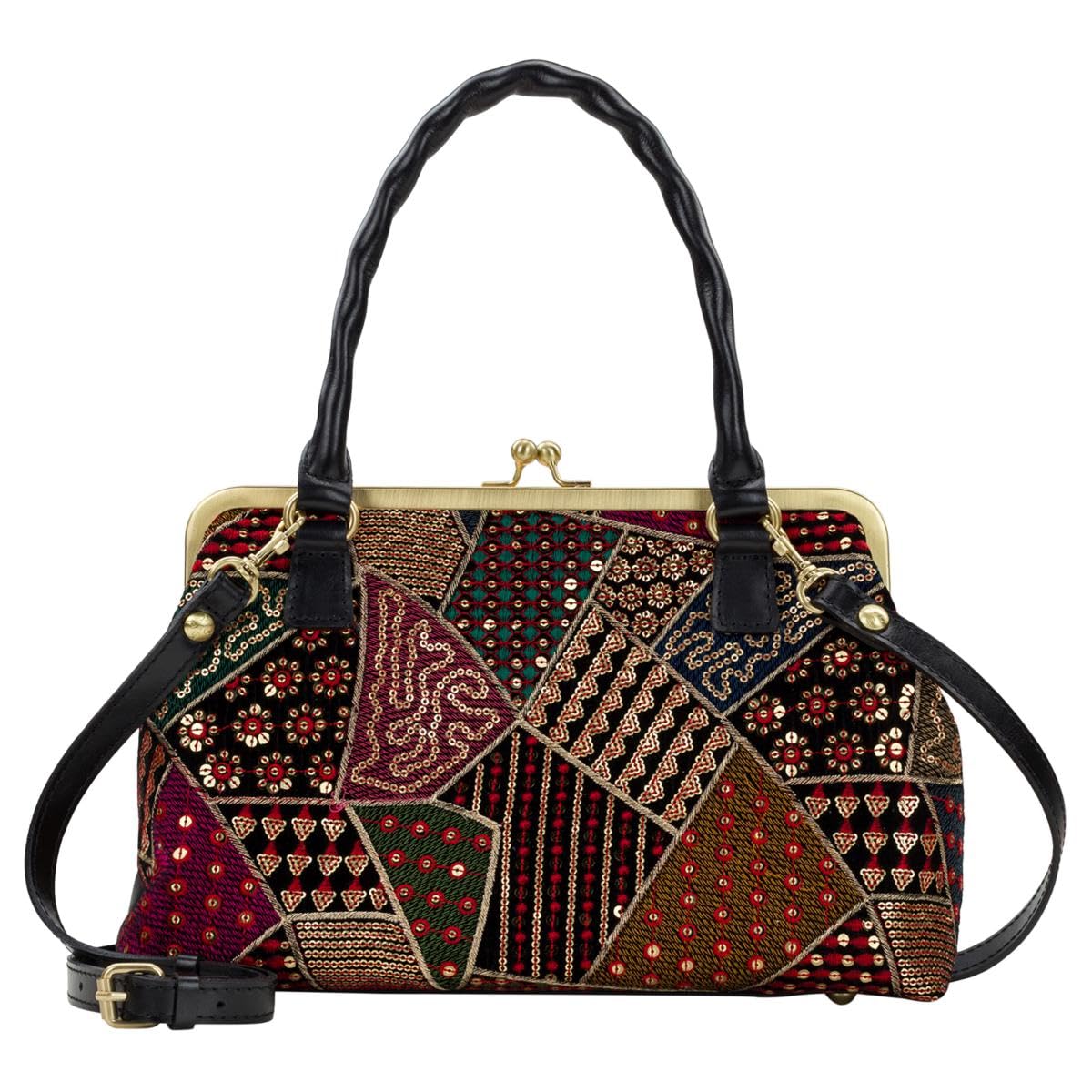 Patricia Nash Velvet Patchwork Rora Frame Satchel