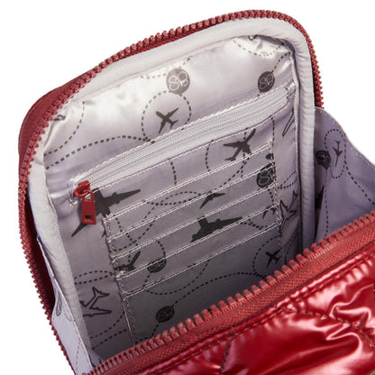 Samantha Brown To-Go Crossbody with Built-in RFID Wallet, Metallic Blue