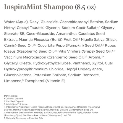 Intelligent Nutrients InspiraMint Invigorating Shampoo - Formerly Harmonic Invigorating Shampoo - Infused with Peppermint Oil & Spearmint Oil - New Look, Same Tingle (8.5 oz)