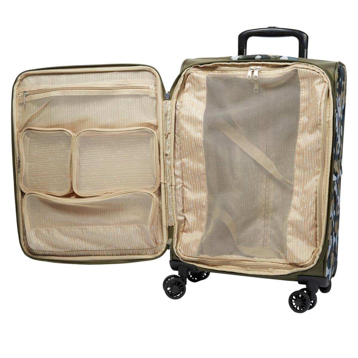 Samantha Brown 22" Spinner with Satchel 2-Piece Set - Burgundy Geo Camo