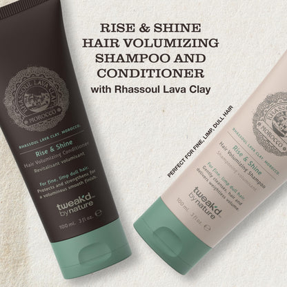 Tweak’d by Nature - Rise & Shine Volumizing and Thickening Shampoo and Conditioner Set for Fine Hair, Hydrating Hair Care for Soft, Tangle-Free Finish, Cruelty Free