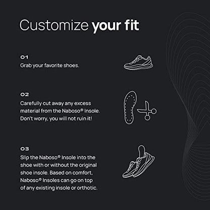 Naboso Activation Sensory Insole, Thin Men's and Women's Textured Anti-Fatigue Shoe Inserts That Best Stimulate The Feet to Improve Posture, Balance, and Foot Strength.