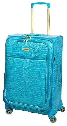 Samantha Brown 30" Exp Spinner luggage - Durable croco-embossed PVC - Turquoise -