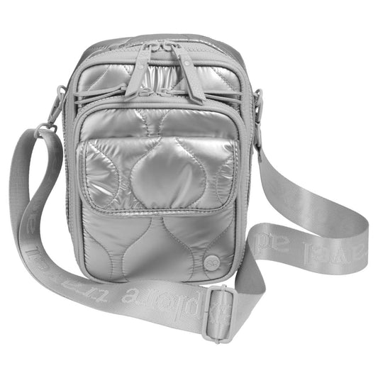 Samantha Brown To-Go Crossbody with Built-in RFID Wallet, Silver