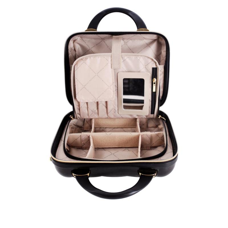 Marcy McKenna 2-in-1 Essential Milan Hardside Beauty Case - Black 12inchL x 6.5inchW x 9.25inchH 743-060 0