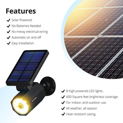 Bell+Howell Bionic Spotlight Solar Spot 25 Feet Motion Sensor, Sun Panels, Waterproof Frost Resistant Patio, Yard and Outdoor Lighting As Seen On TV