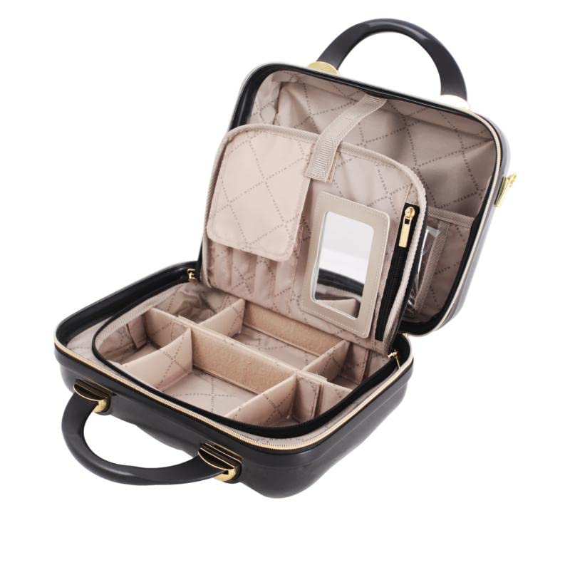 Marcy McKenna 2-in-1 Essential Milan Hardside Beauty Case - Black 12inchL x 6.5inchW x 9.25inchH 743-060 0