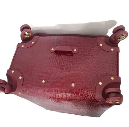 Samantha Brown 26" Exp Spinner luggage - Durable croco-embossed PVC - Burgundy -