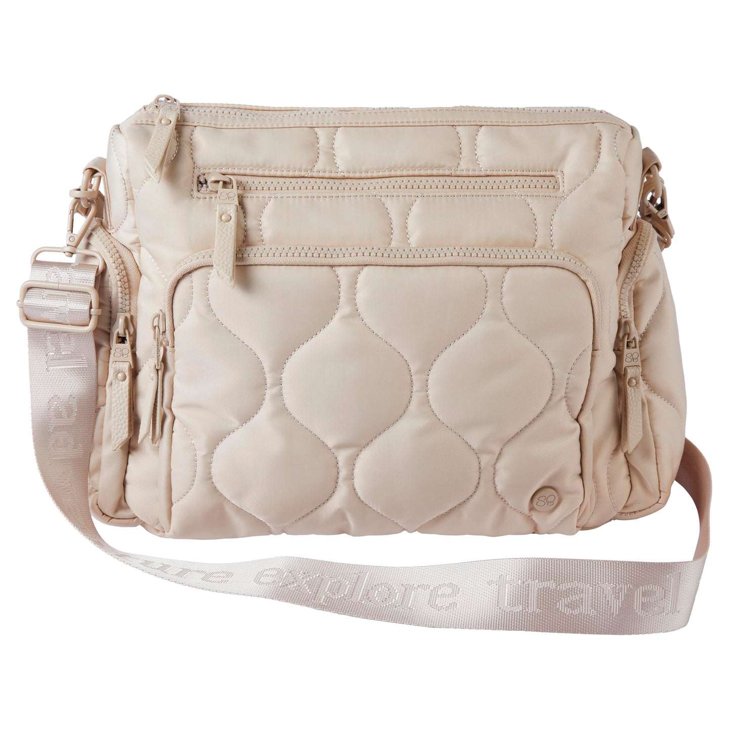 Samantha Brown To-Go Quilted Cargo Crossbody, Black