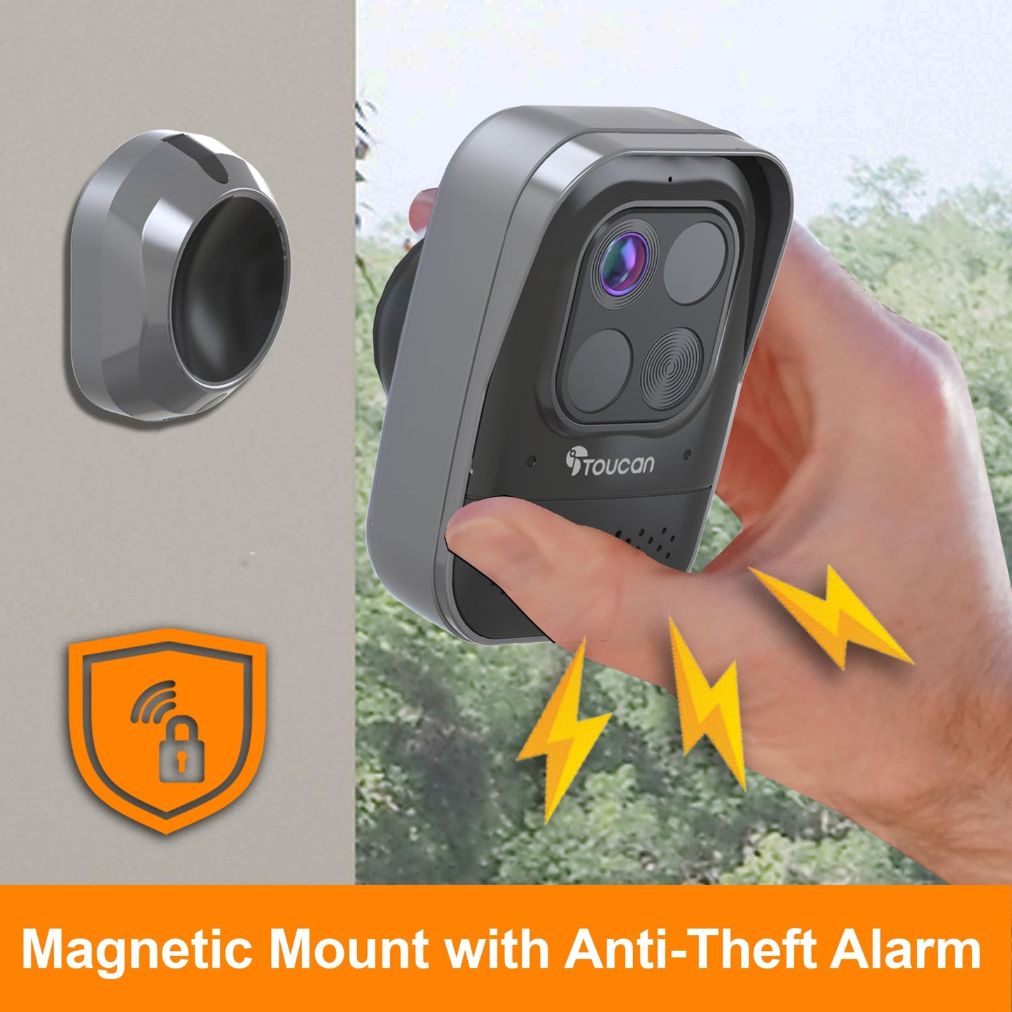 TOUCAN Wireless Outdoor Security Camera - 1080p HD, Night Vision, Motion Detection, Weatherproof, 2-Way Audio - Smart Home Surveillance System with App Control - Easy Installation 1 Pack