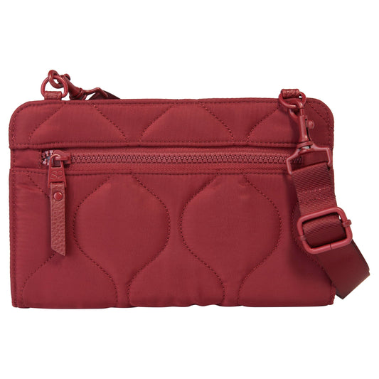 Samantha Brown To-Go RFID Blocking Quilted Travel Wallet Crossbody, Black