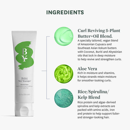 Better Not Younger Bounce Back Super Moisturizing Conditioner for Curly Hair, 8.4 Oz.