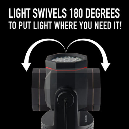 Bell+ Howell Bionic LED Work Light with Stand, Super Bright Rechargeable Portable LED Work Light, 1000 Lumen Camping Light, 50,000+ Hr. Lifespan