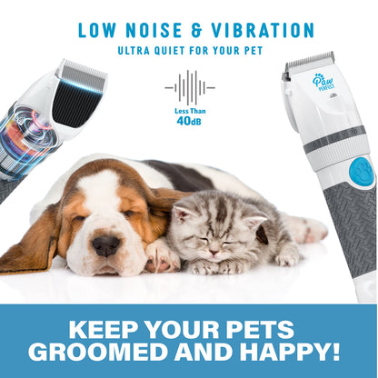 Bell+Howell PawPerfect Pet Fur and Hair Trimmer, Clippers with Stainless Steel and Ceramic Blades Low Noise Rechargeable and Cordless Shaver for Furry Pets As Seen On TV