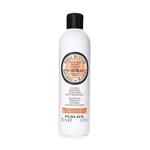 Perlier Shea Butter with Tuberose Ultra Rich Bath & Shower Cream, 8.4 Fl Oz (Pack of 1)