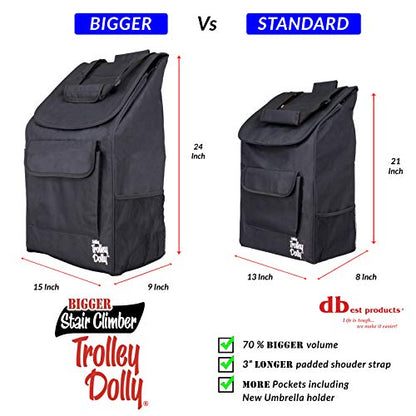 dbest products Stair Climber Bigger Trolley Dolly, Grocery Shopping Foldable Cart Condo Apartment