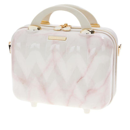 Marcy McKenna 2-in-1 Essential Milan Hardside Beauty Case - Rose Gold Marble, 12''L x 6.5''W x 9.25''H(743-060)