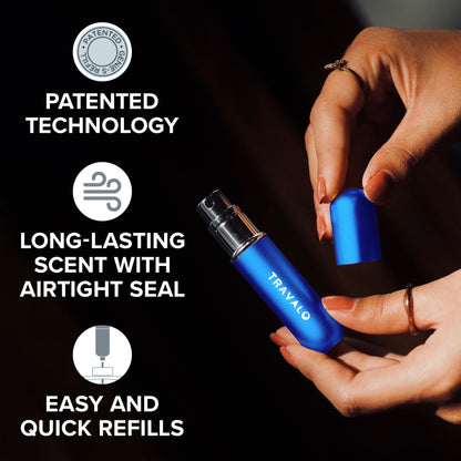 Travalo Classic HD Perfume Atomizer | Genie-S TSA Approved Travel Perfume Bottle Refillable | Reusable Airtight Easy-Fill Mini Pump Sprayer | Lightweight Elegant Design w/Volume Window