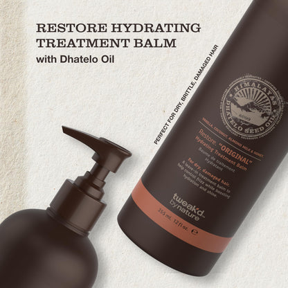 Tweak’d by Nature - Restore Hydrating Treatment Balm, for Men and Women, Controls Frizz and Moisturizes Hair for Soft Feel and Healthy Shine, Cruelty Free