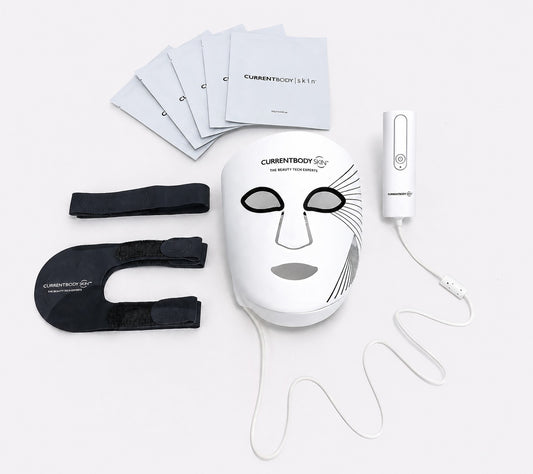 CurrentBody Skin LED Light Therapy Mask Series 2 + 5 Hydrogel Face Masks