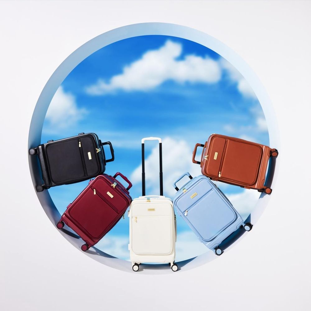 Samantha Brown Frontload 22" Hardside Carry-On with Antitheft Lock—Burgundy