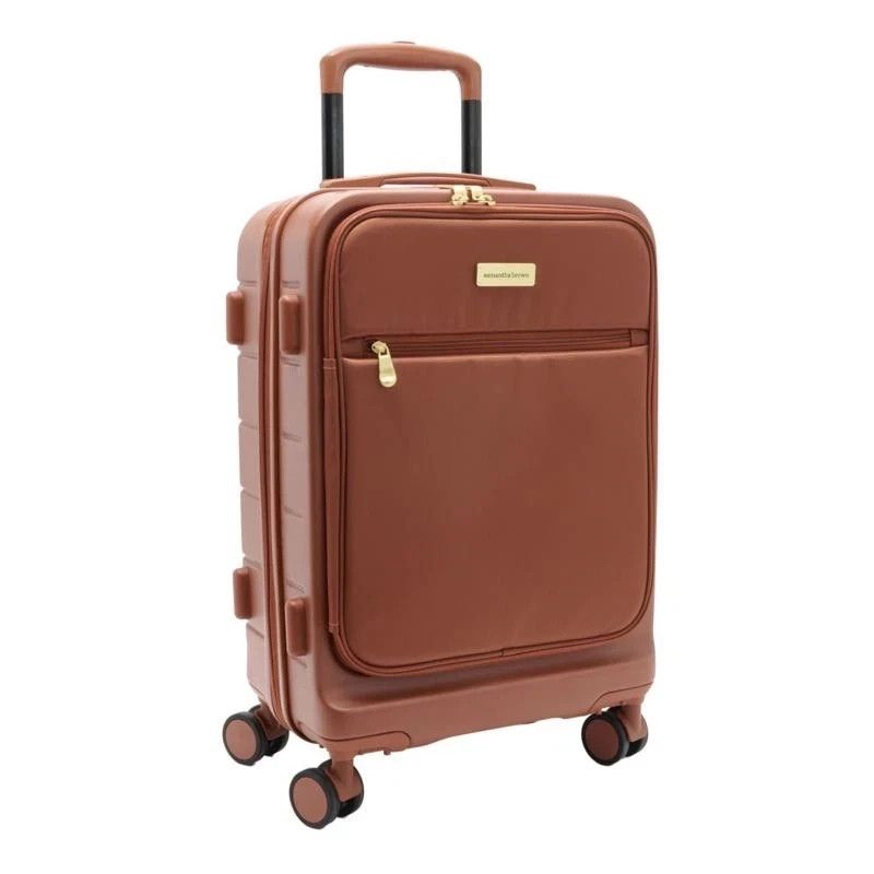 Samantha Brown Frontload 22" Hardside Carry-On with Antitheft Lock - Mocha Bisque