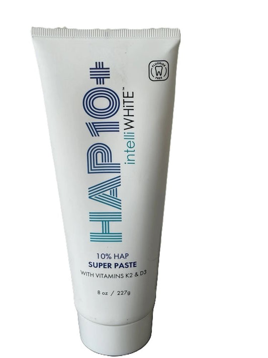 intelliwhite HAP10+ Super Paste with Vitamin D3 & K2-10% Hydroxyapatite Toothpaste for Remineralization & Sensitive Teeth - Fluoride-Free - Made in USA