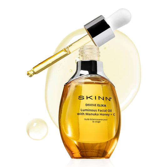 SKINN Luminous Anti-Aging Facial Oil Trio Gift Set | Hydrate, Firm, and Brighten with Vitamin C & Manuka Honey | Includes Luminous, Firming Algae, & Ayurvedic Blends for Fine Lines and Wrinkles
