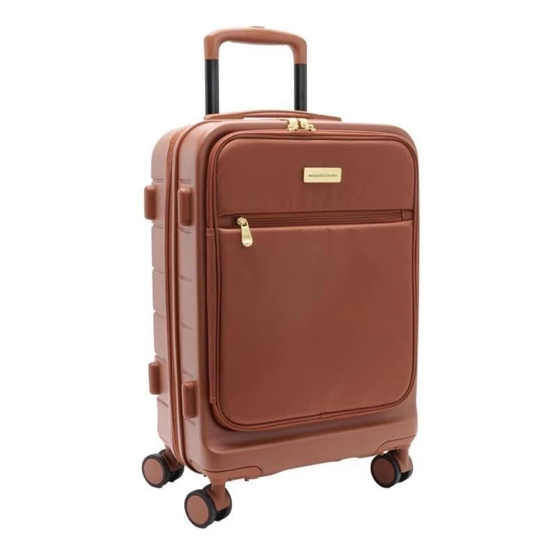 Samantha Brown Frontload 22" Hardside Carry-On with Antitheft Lock - Mocha Bisque