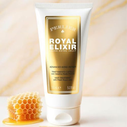 Perlier Royal Elixir Advanced Bond Repair Hair Treatment with Organic Honey and Fresh Royal Jelly, Repairs Damaged Hair, 5 oz.