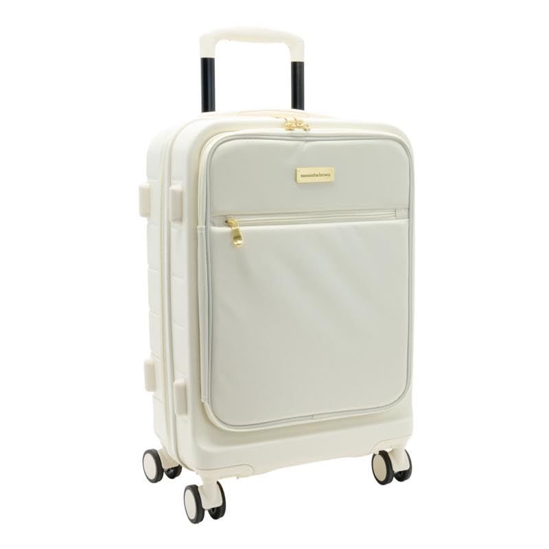 Samantha Brown Frontload 22" Hardside Carry-On with Antitheft Lock - Egret
