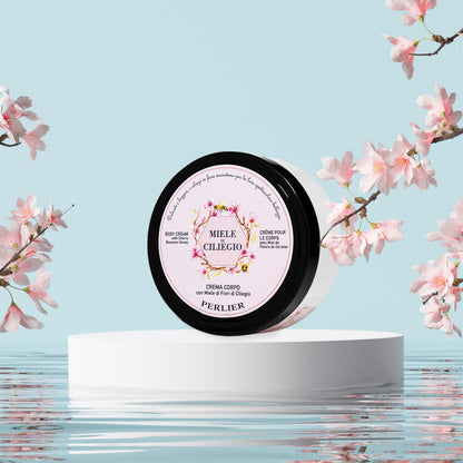 Perlier Cherry Blossom Honey Body Cream - Moisturizing Non-Greasy Cream For Dry Skin - Formulated for Extra Hydration 6.7 Oz