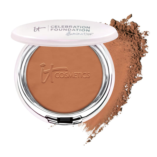 IT Cosmetics Celebration Foundation Illumination - Full-Coverage, Anti-Aging Powder Foundation - Blurs Pores, Wrinkles & Imperfections - 0.3 oz