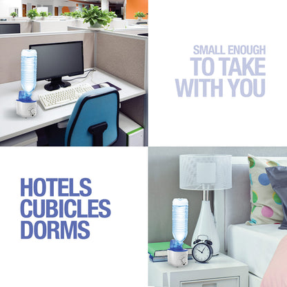 Bell+Howell Ultrasonic Personal Portable Humidifier-Cool Mist- lasts up to 12 hours per water bottle