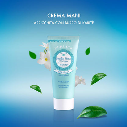 Perlier:"Muschio Bianco d'Oriente" Nourishing Hand Cream, White Musk Scent - 3.3 Fluid Ounces (100mL) Tube [ Italian Import ]