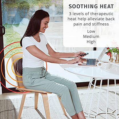 Homedics Lumbar Lift Back Stretcher with Vibration Massage and Soothing Heat, Air Lift Technology, Adjustable Intensity, 2 Auto Programs, Compact and Portable, Increases Flexibility, Relieves Pain