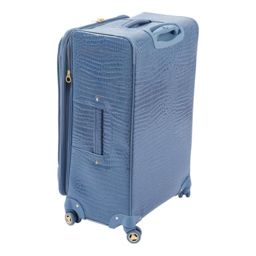 Samantha Brown 30" Exp Spinner luggage - Durable croco-embossed PVC - Bravo Blue -
