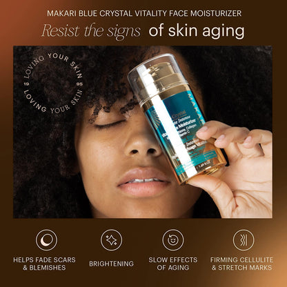Makari Ultimate Intense Blue Crystal Vitality Face Moisturizer | Face Cream with Collagen and Glutathione | Facial Moisturizer for Women and Men | Hydrating Face Lotion with Sunflower Seed Oil (50 ml)