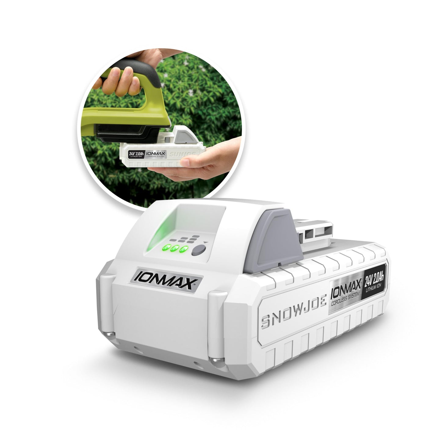 Snow Joe Certified Authentic IONMAX 24-Volt Lithium-ION Battery, Universal for All Joe Brands (Sun Joe, Auto Joe, Power Joe) Devices, Battery Management System, OEM Product (2.0, Amps)