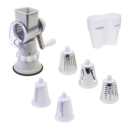 Kitchen HQ Speed Drum Grater, 5 Drums for Slicing, Grating, Crinkle Cut, Julienne, Shredding