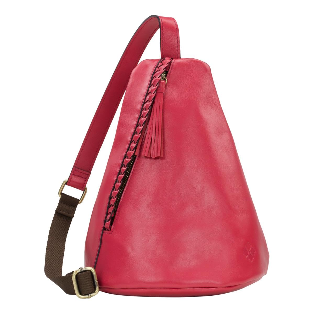 Patricia Nash IVA Nell Leather Sling with Braided Detail, Passion