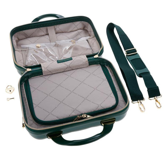 Marcy McKenna 2-in-1 Essential Milan Hardside Beauty Case - Emerald Green, 12''L x 6.5''W x 9.25''H