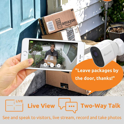 TOUCAN 1080P Wireless Outdoor Waterproof Night Vision Camera, Works with Alexa