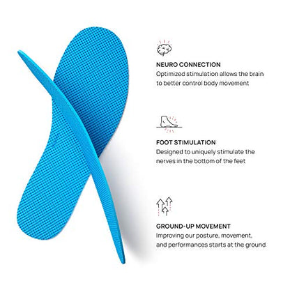 Naboso Activation Sensory Insole, Thin Men's and Women's Textured Anti-Fatigue Shoe Inserts That Best Stimulate The Feet to Improve Posture, Balance, and Foot Strength.
